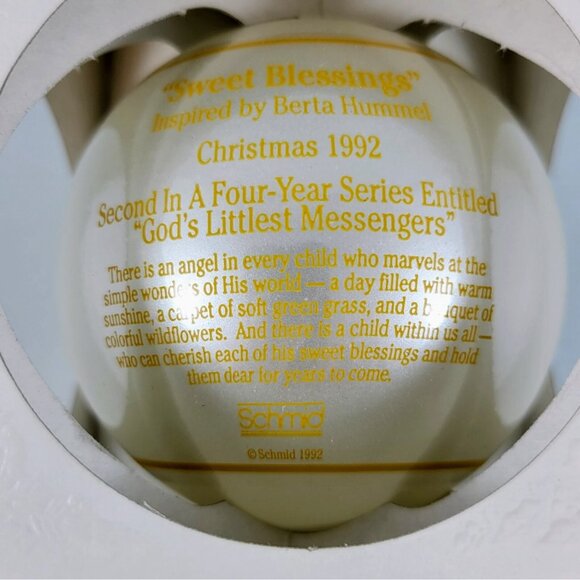Berta Hummel Christmas Ball 1978 & 1992 Hummel Ornament Schmid Sweet Blessings - Picture 7 of 16